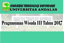 Pengumuman Wisuda III Tahun 2017