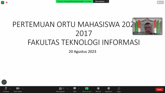 Acara Pertemuan Orang Tua Mahasiswa Angkatan 2017 dan 2022