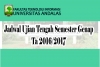 Jadwal Ujian Tengah Semester Genap 2016/2017